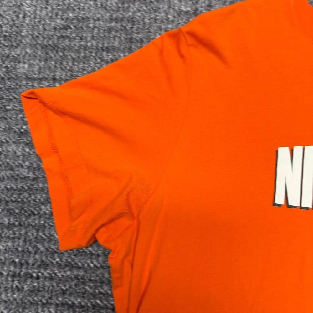 Nike Mens Hoops Basketball T-Shirt‎ XXL Orange Graphic Short Sleeve